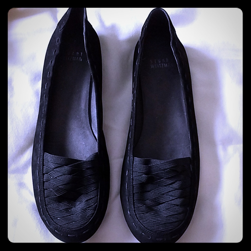 Stuart Weitzman Suede Flats w Ribbons Worn 1